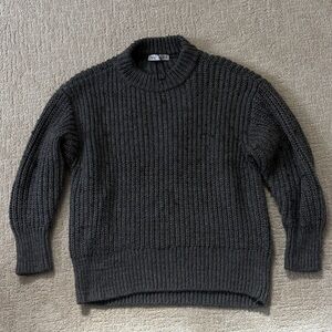 Zara Men's Charcoal Crewneck Sweater